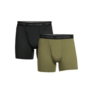 Pair of Thieves Man Seaweed & Black/Gray 2-pack Super Fit Boxer Briefs M